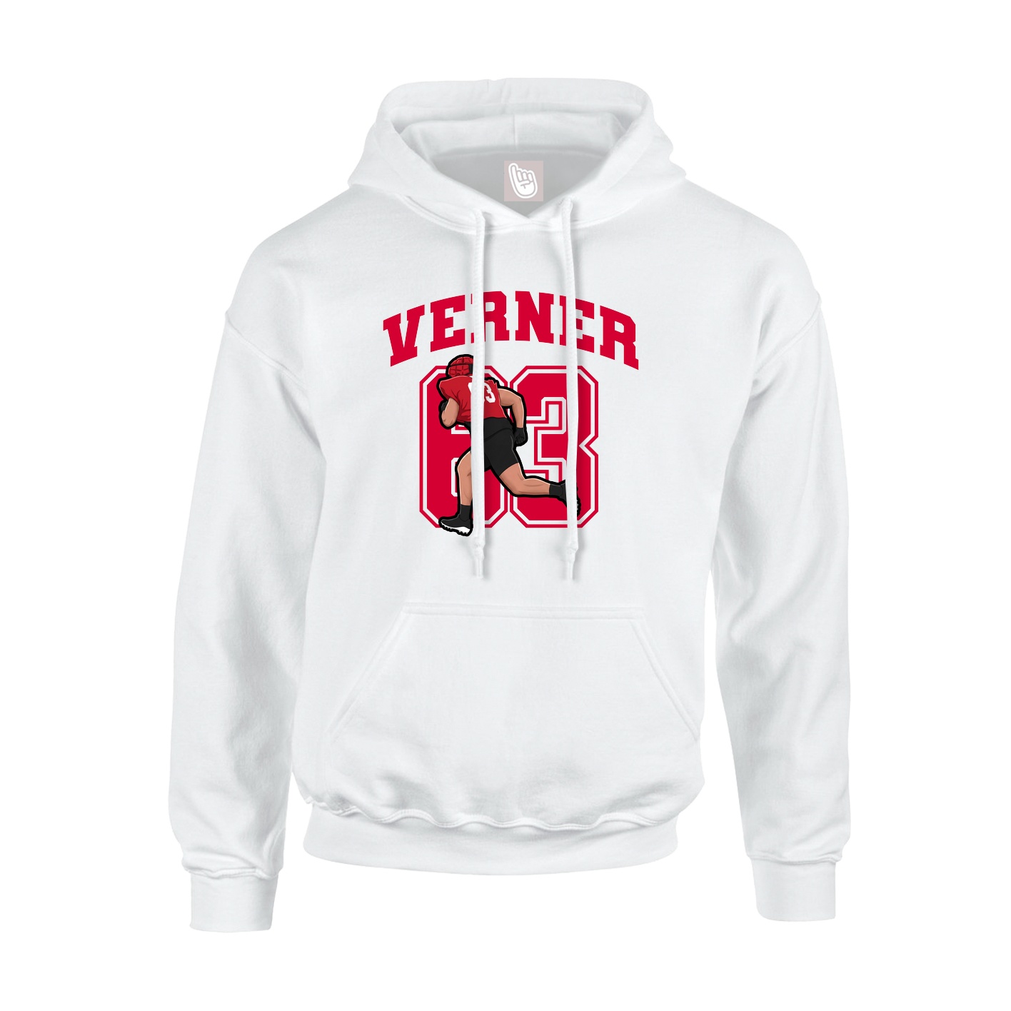 Youth Hoodie — Number in White
