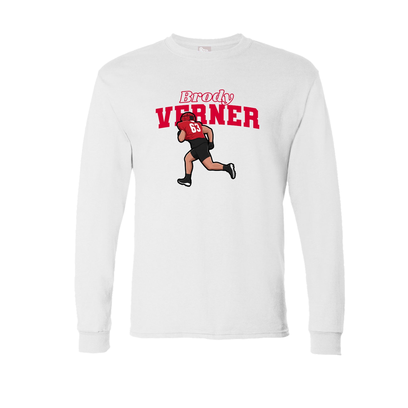 Long Sleeve Tee — Name Arch in White
