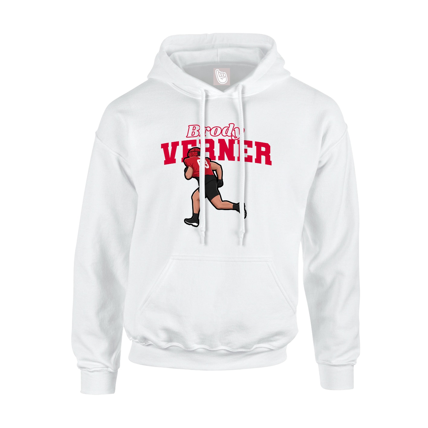 Hoodie — Name Arch in White