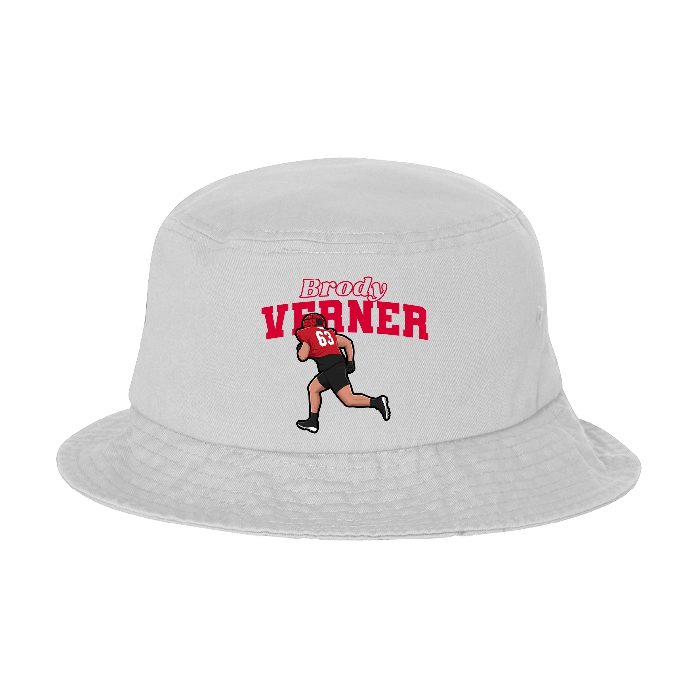 Bucket Cap — Name Arch in White