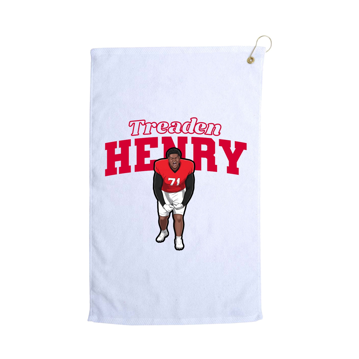 Golf Towel — Name Arch in White