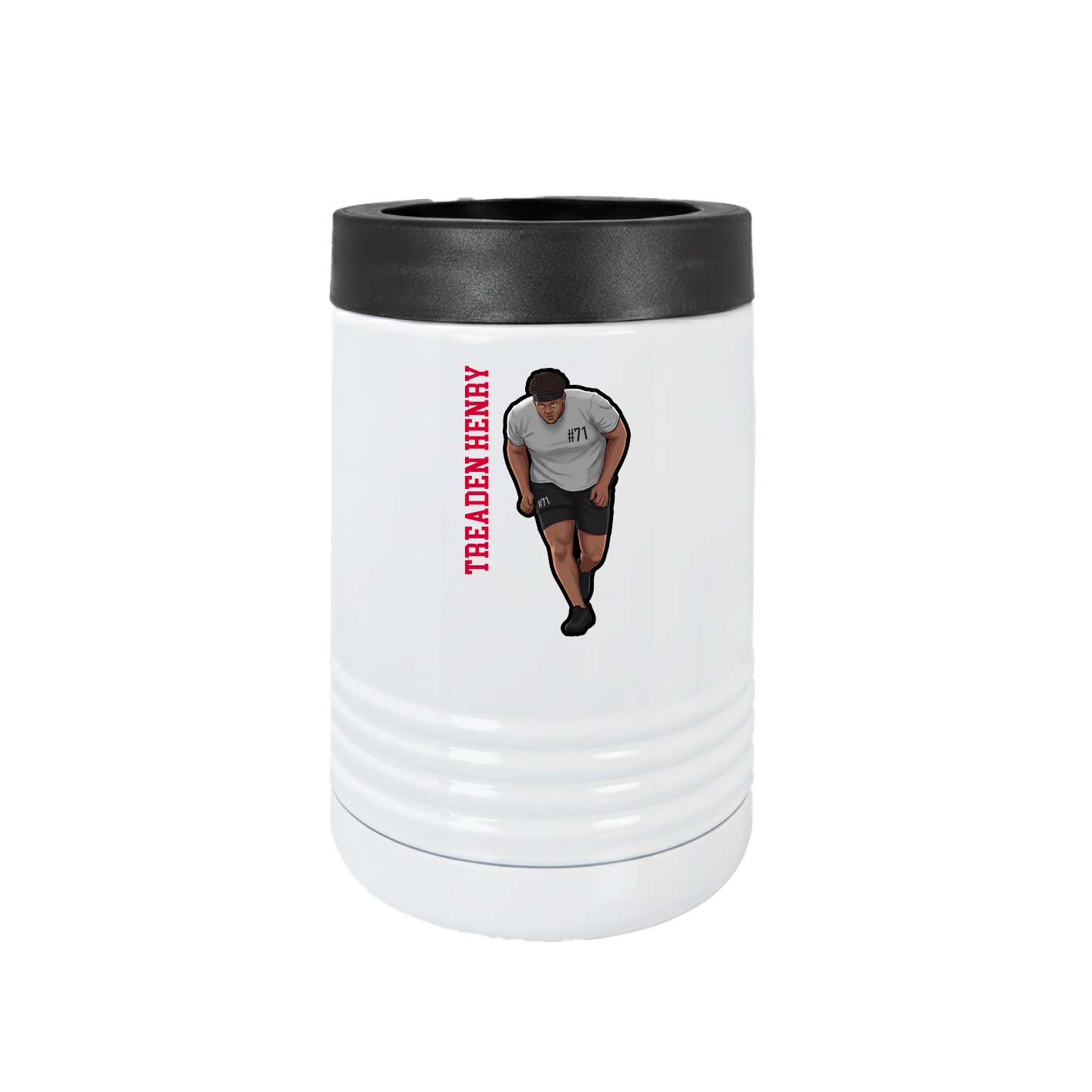 Beverage Holder — Name Vertical in White