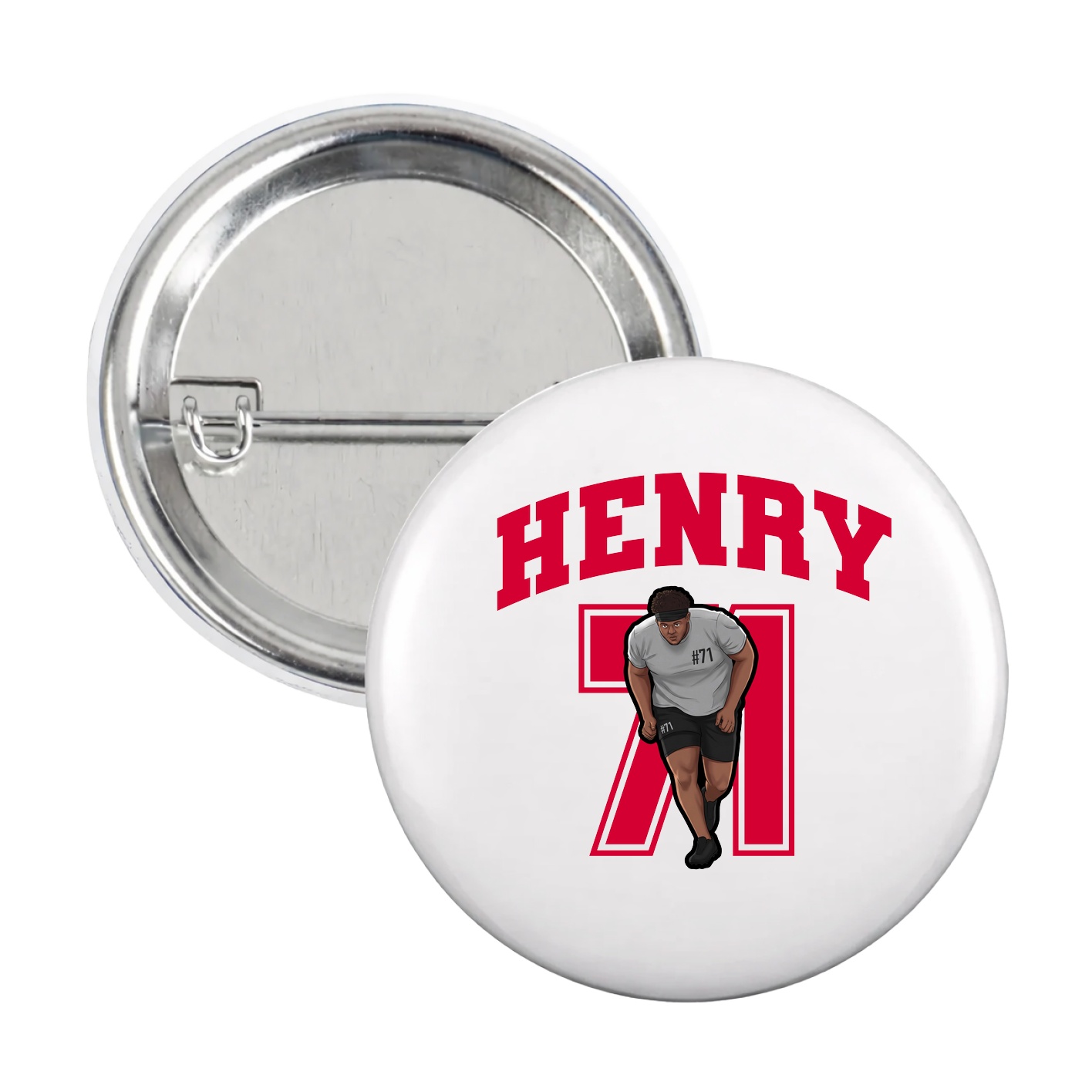 Game Day Button — Number in White