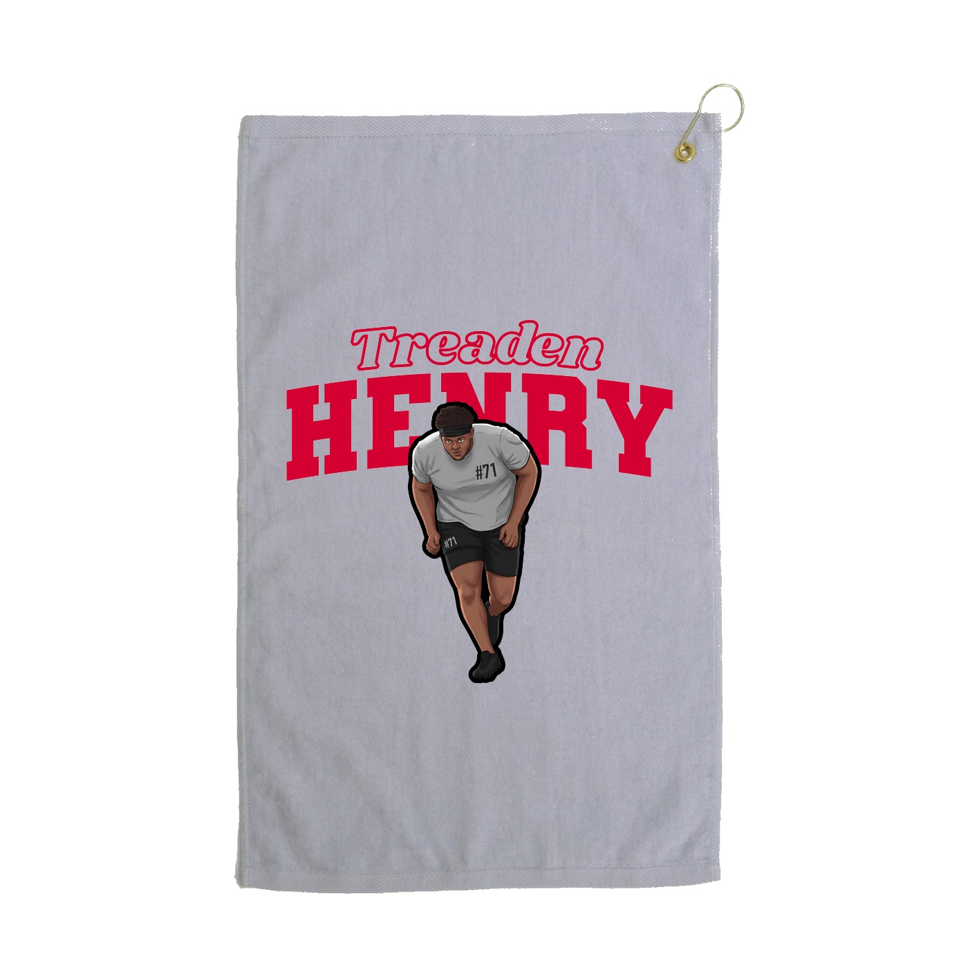 Golf Towel — Name Arch in Grey