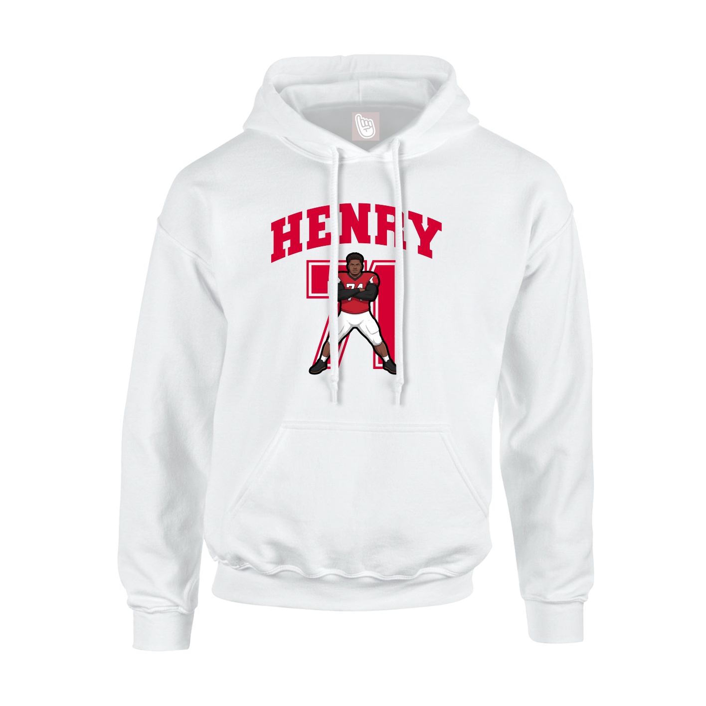 Hoodie — Number in White
