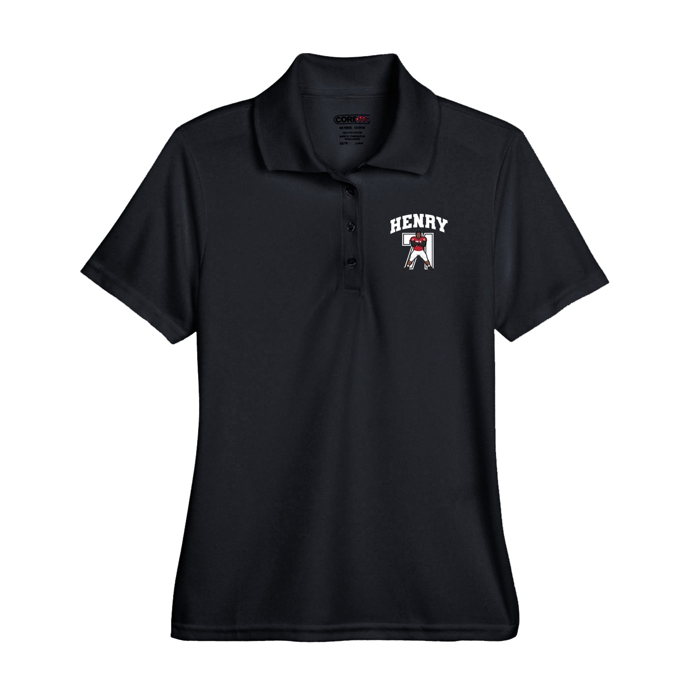 Performance Polo — Number in Black