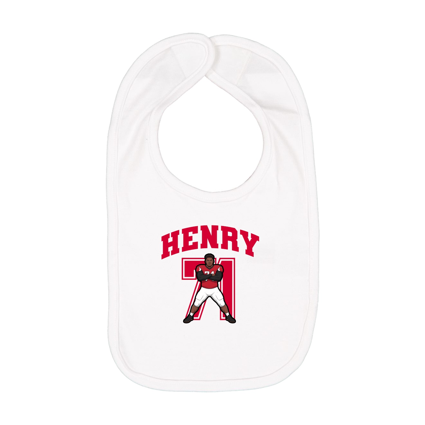 Infant Bib — Number in White