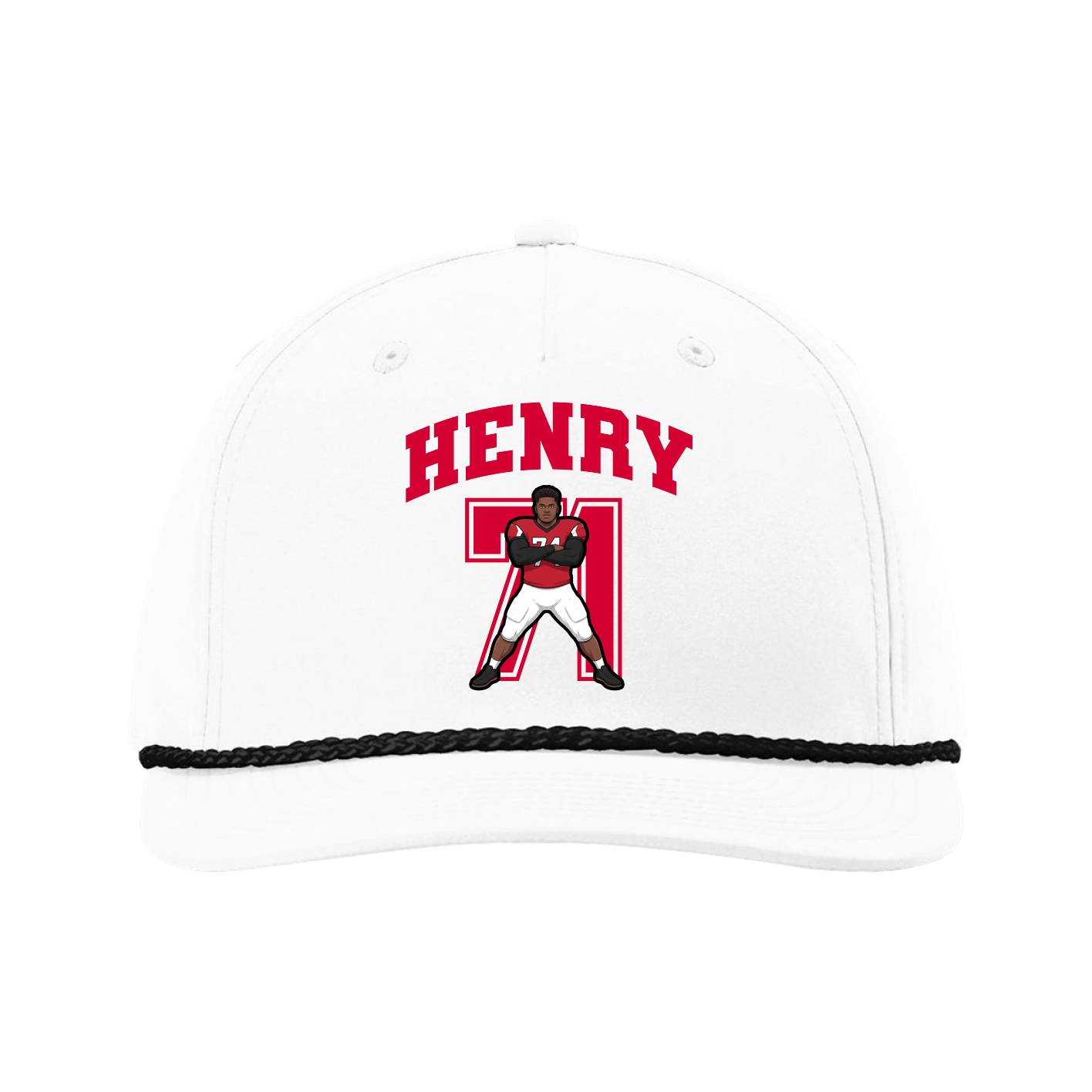 Five-Panel Classic Rope Cap — Number in White