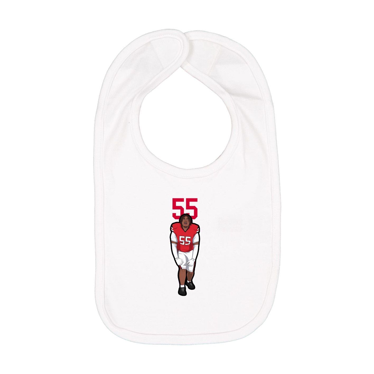 Infant Bib — Number Top in White