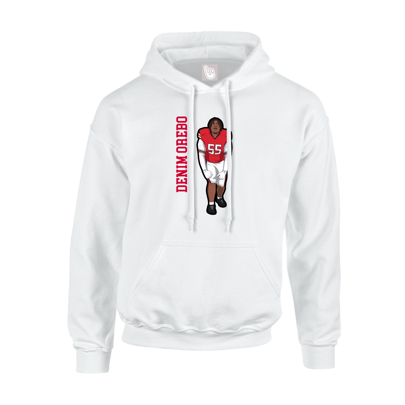 Hoodie — Name Vertical in White