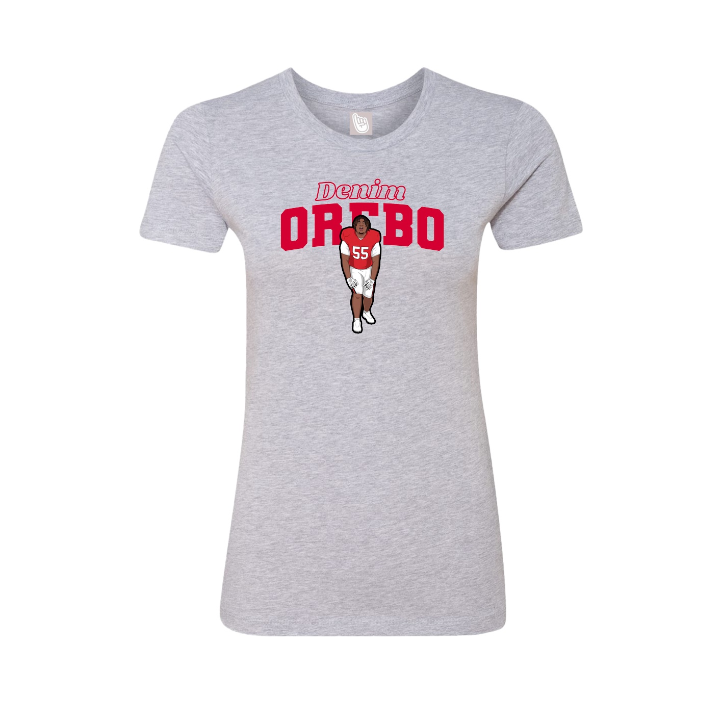 Fitted Women's Tee — Name Arch in Grey