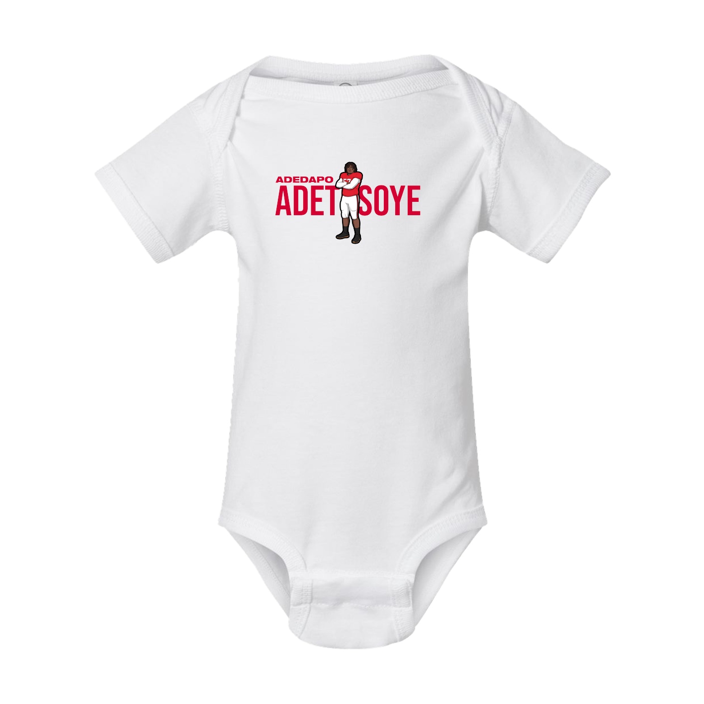Baby Onesie — Player Name in White