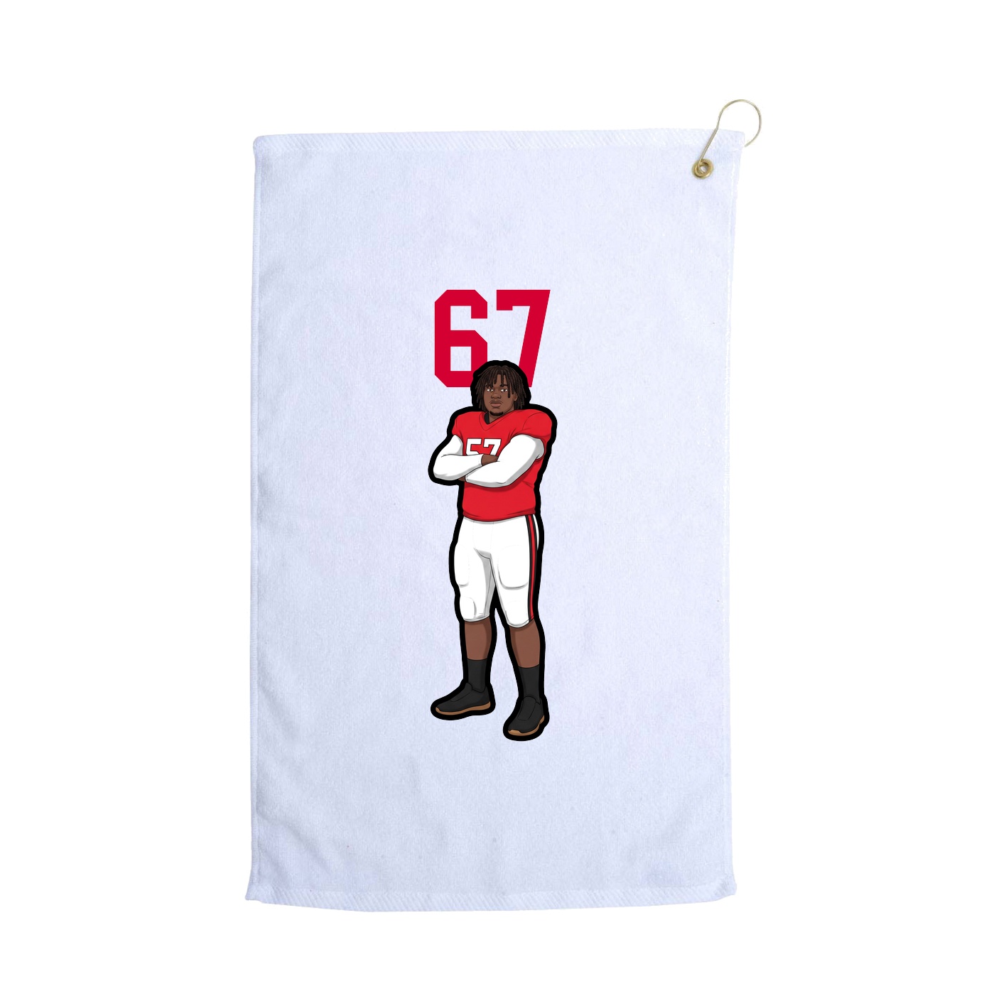 Golf Towel — Number Top in White