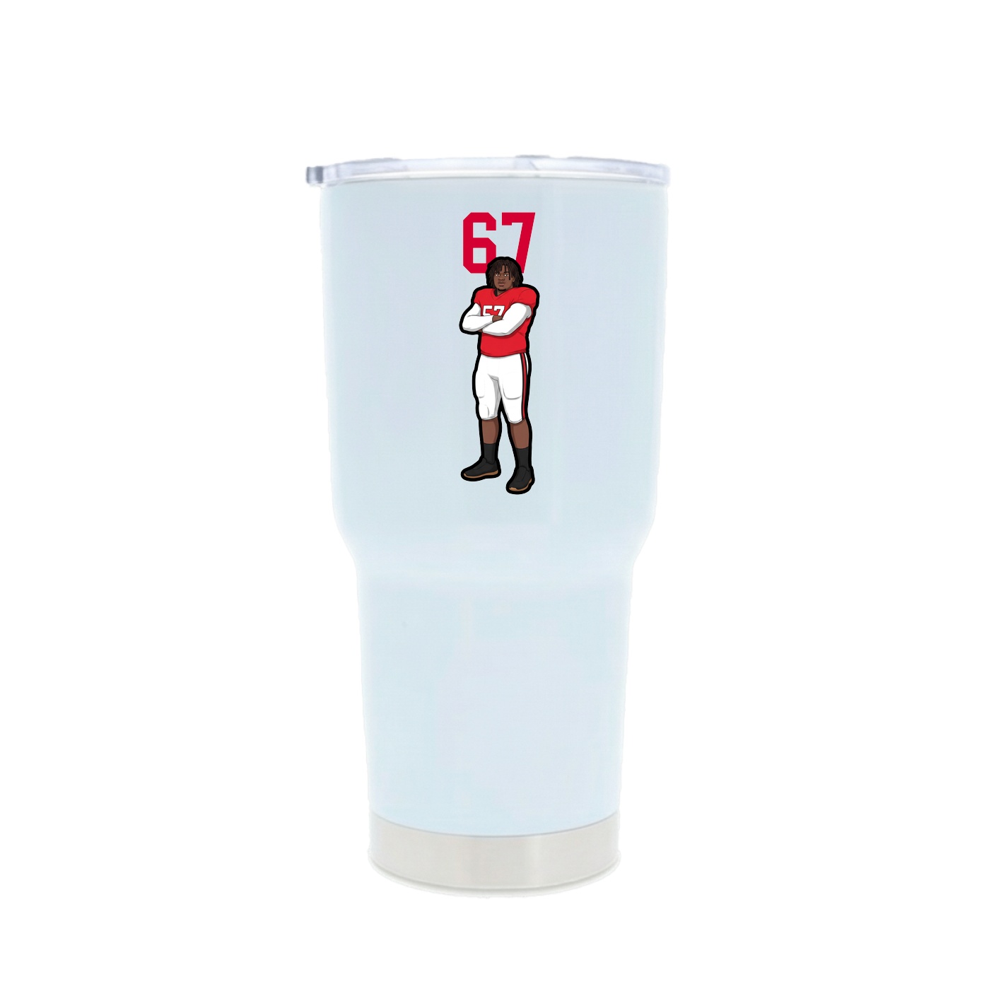 30oz Stainless Steel Tumbler — Number Top in White