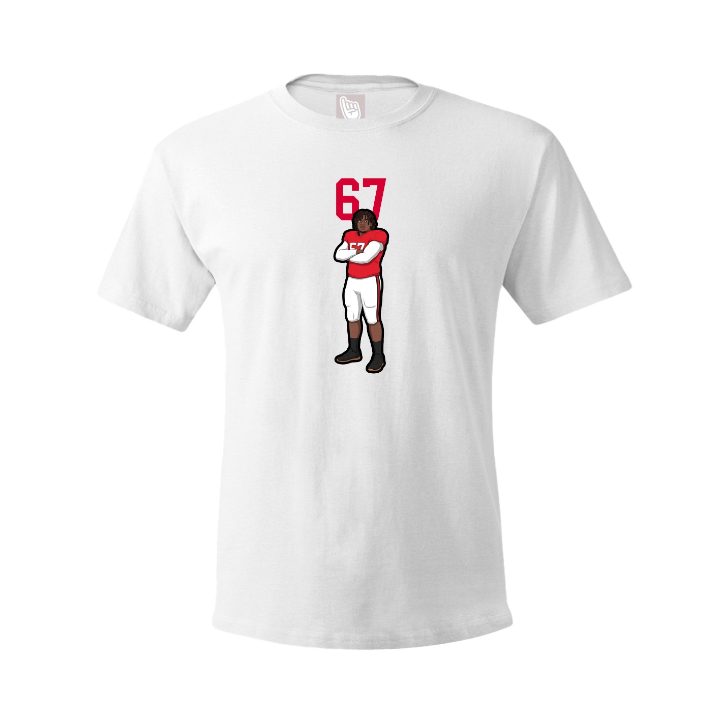 Youth Tee — Number Top in White