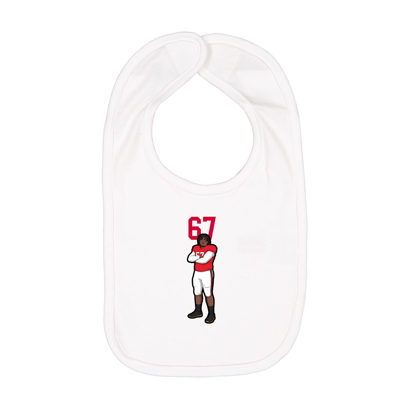 Infant Bib — Number Top in White