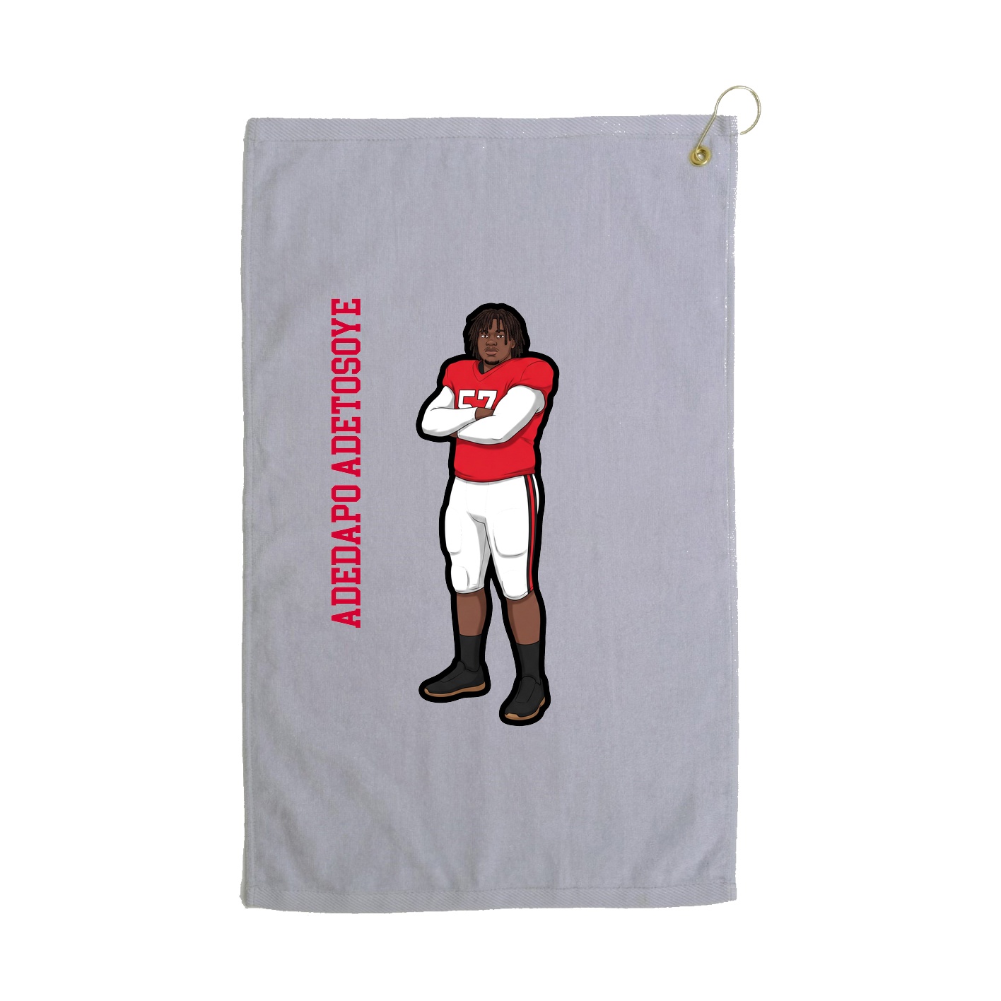 Golf Towel — Name Vertical in Grey