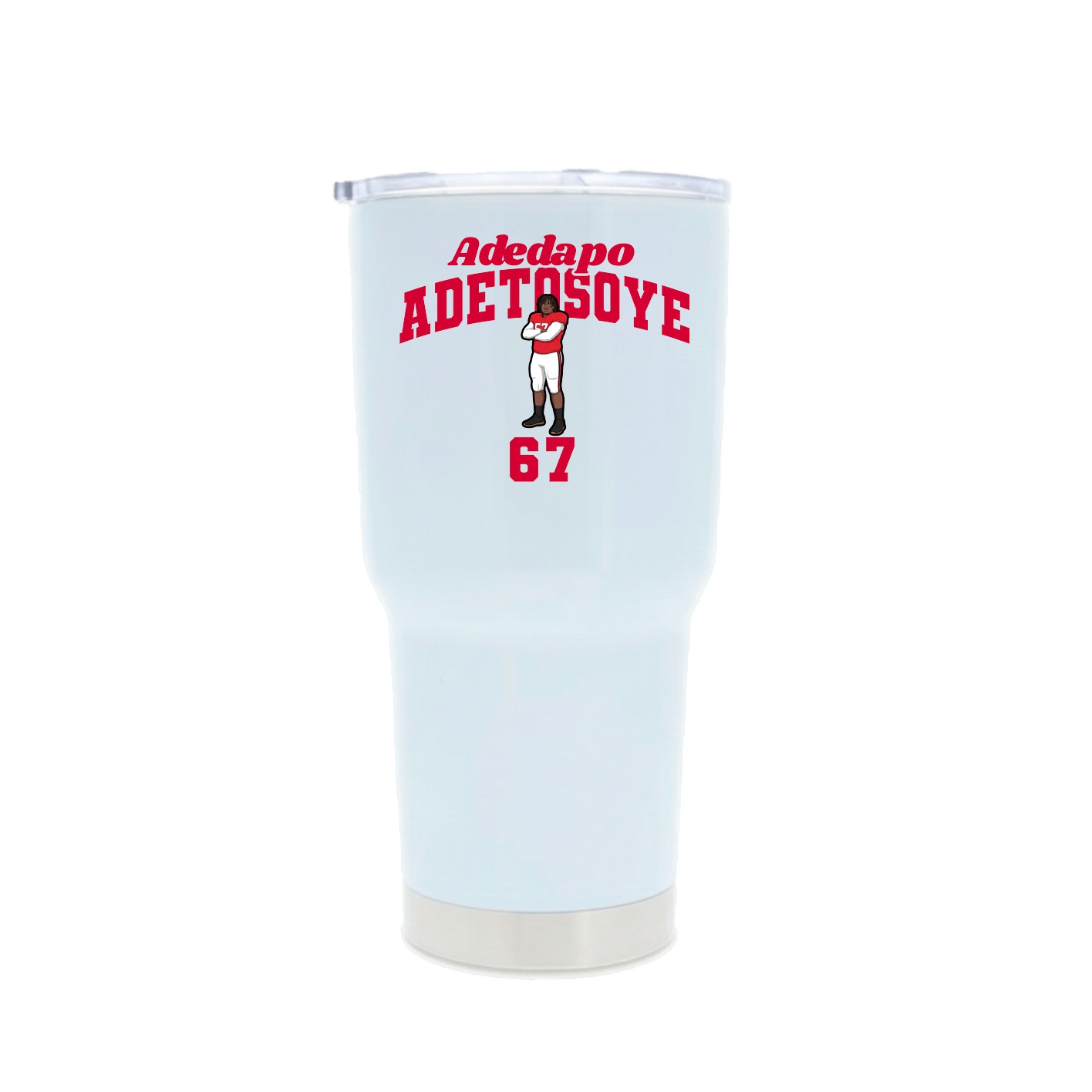 30oz Stainless Steel Tumbler — Signature Arch in White