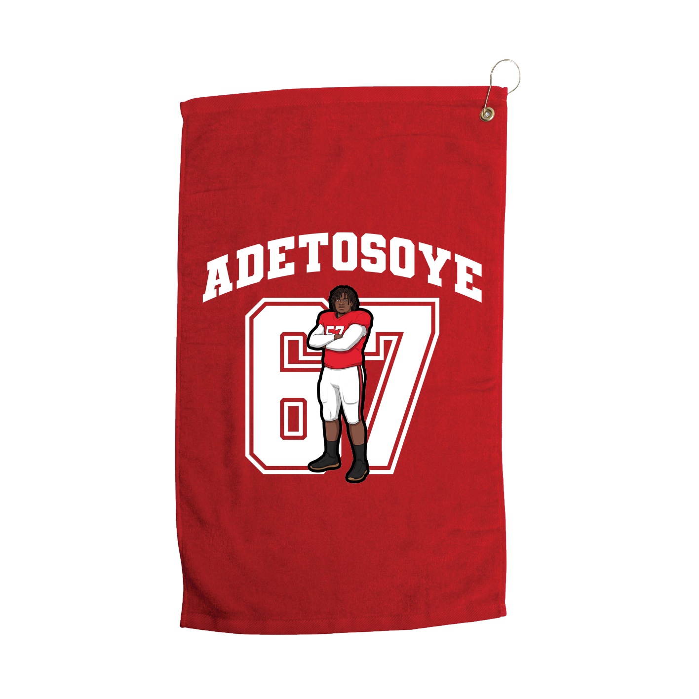 Golf Towel — Number in Red