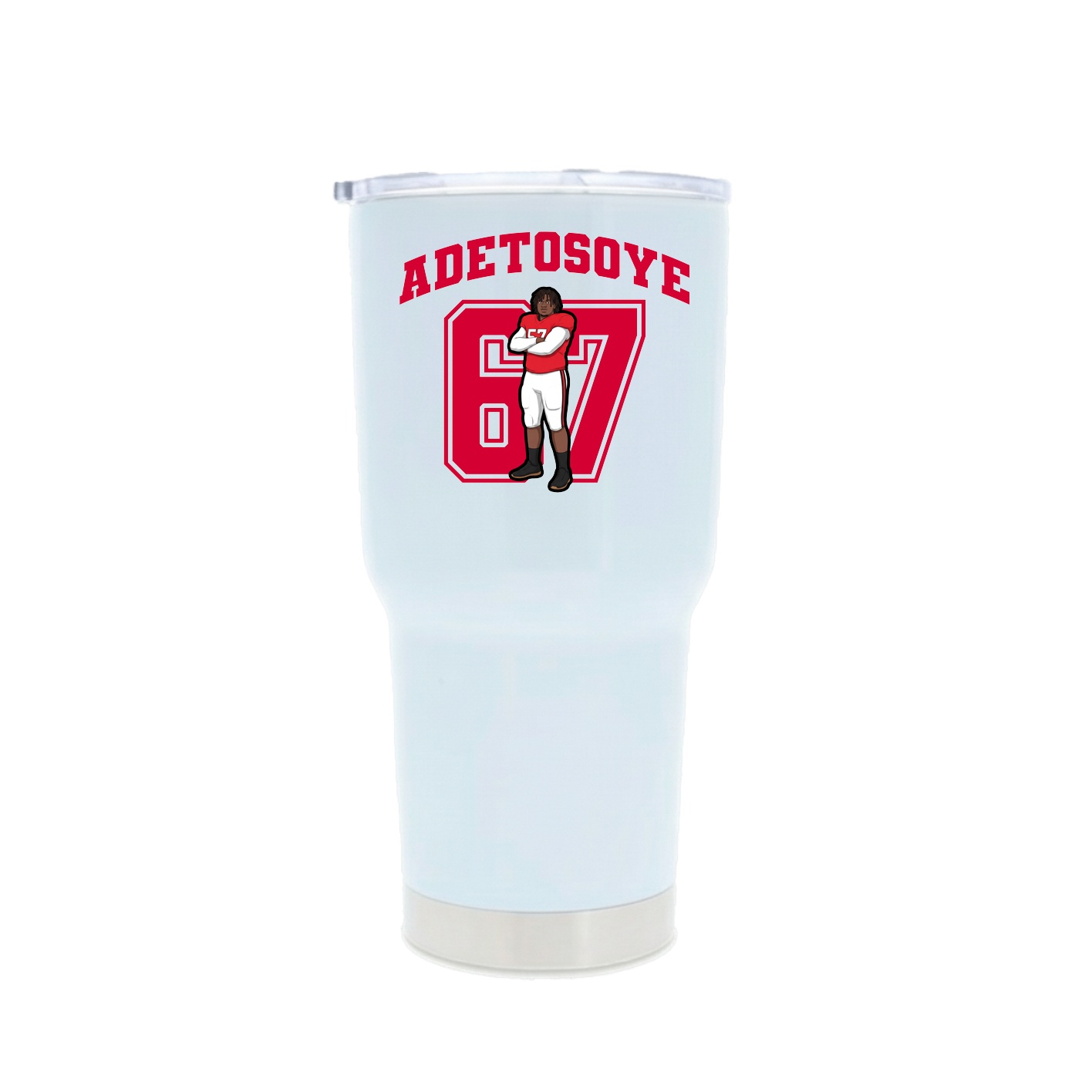 30oz Stainless Steel Tumbler — Number in White