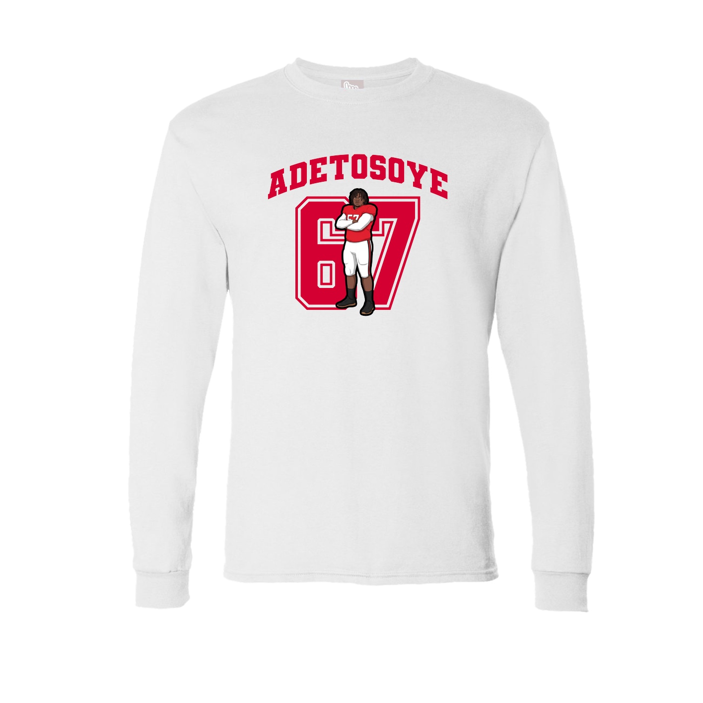 Long Sleeve Tee — Number in White
