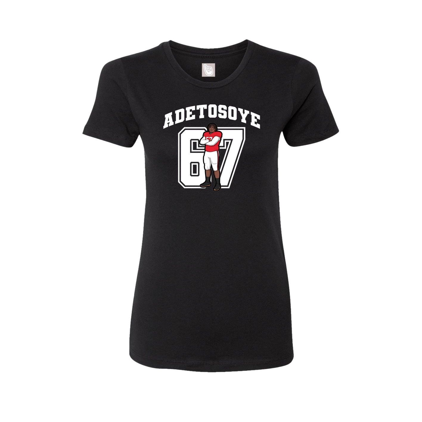 Fitted Women's Tee — Number in Black