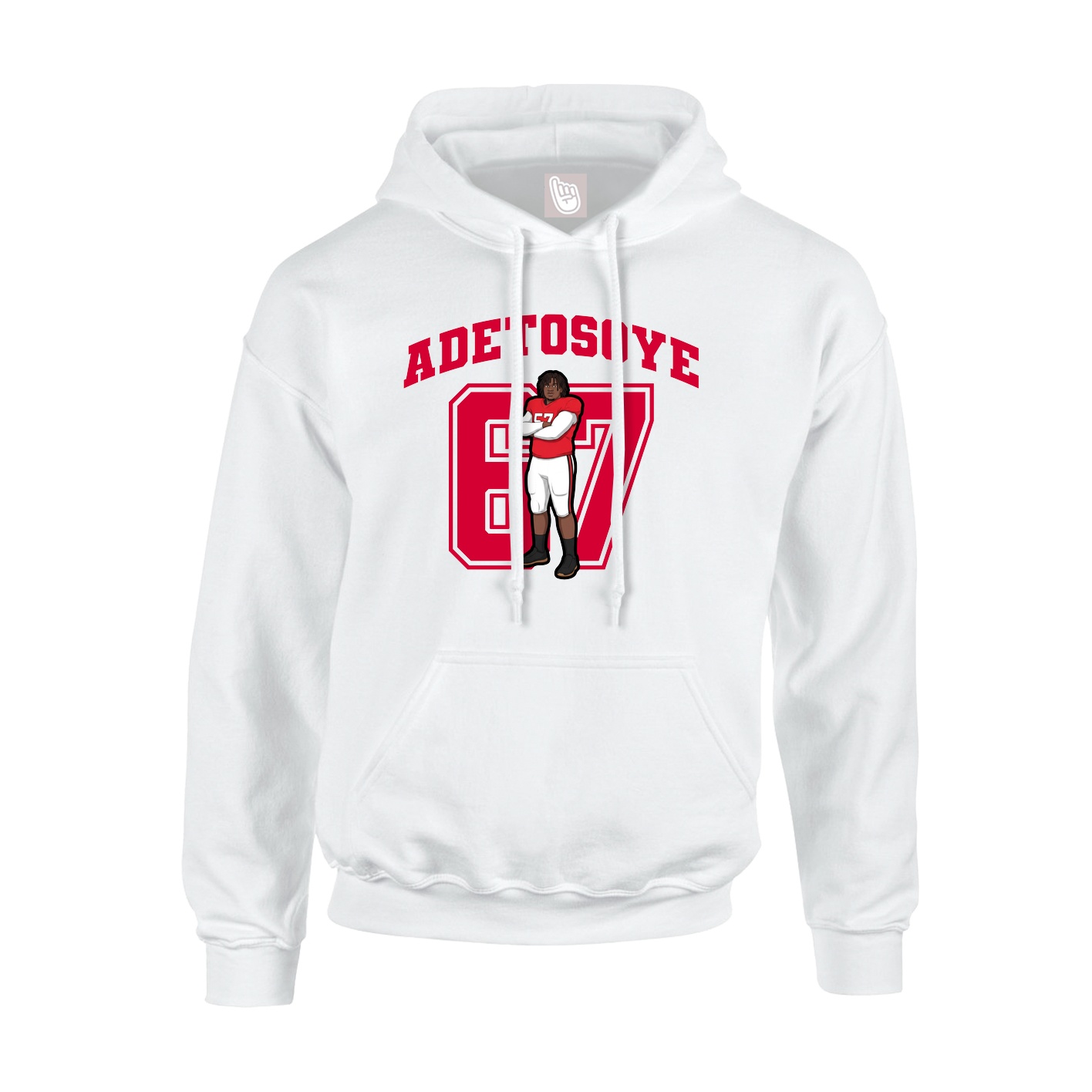 Hoodie — Number in White