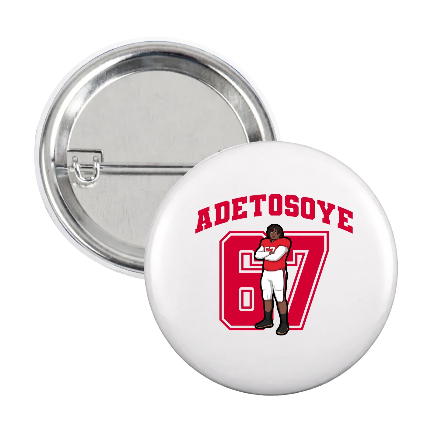 Game Day Button — Number in White
