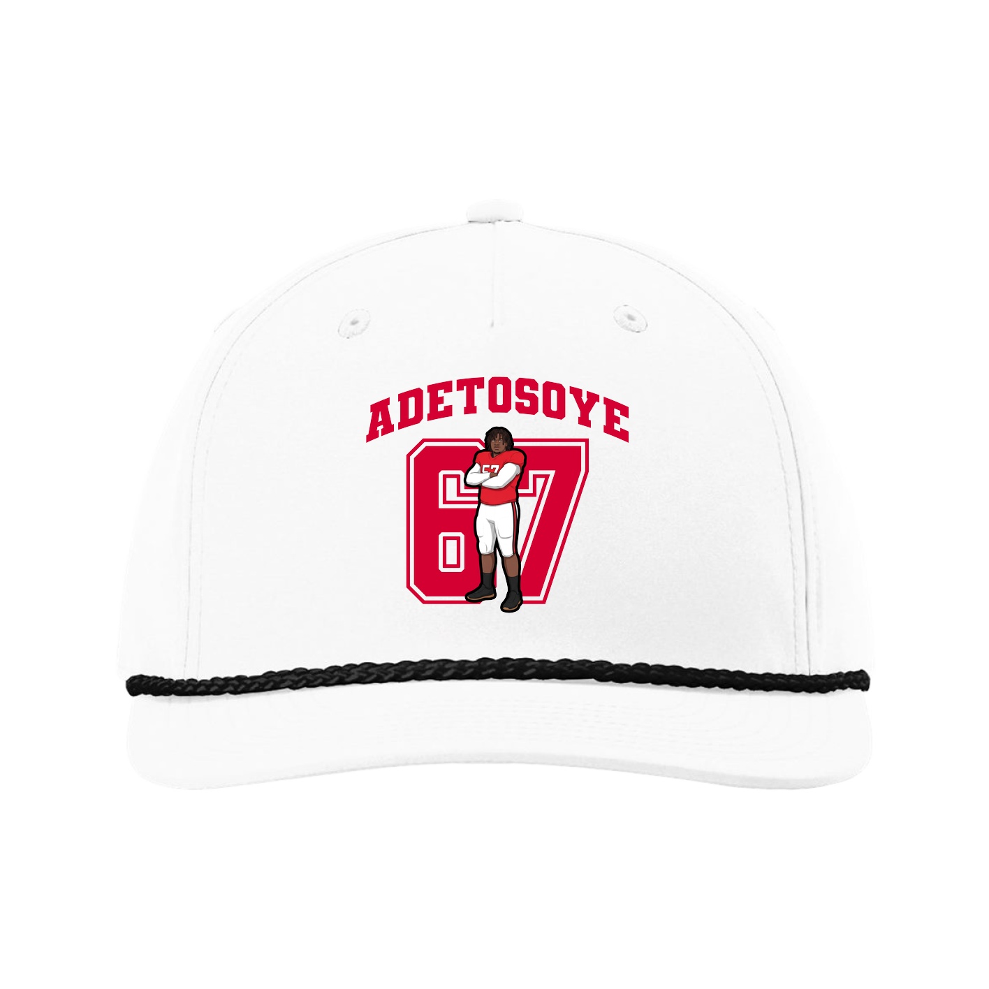Five-Panel Classic Rope Cap — Number in White