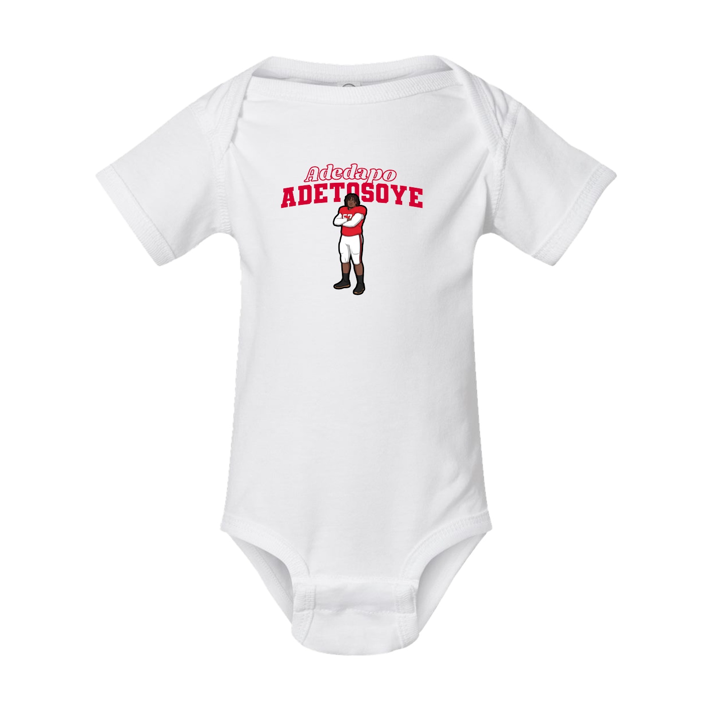 Baby Onesie — Name Arch in White