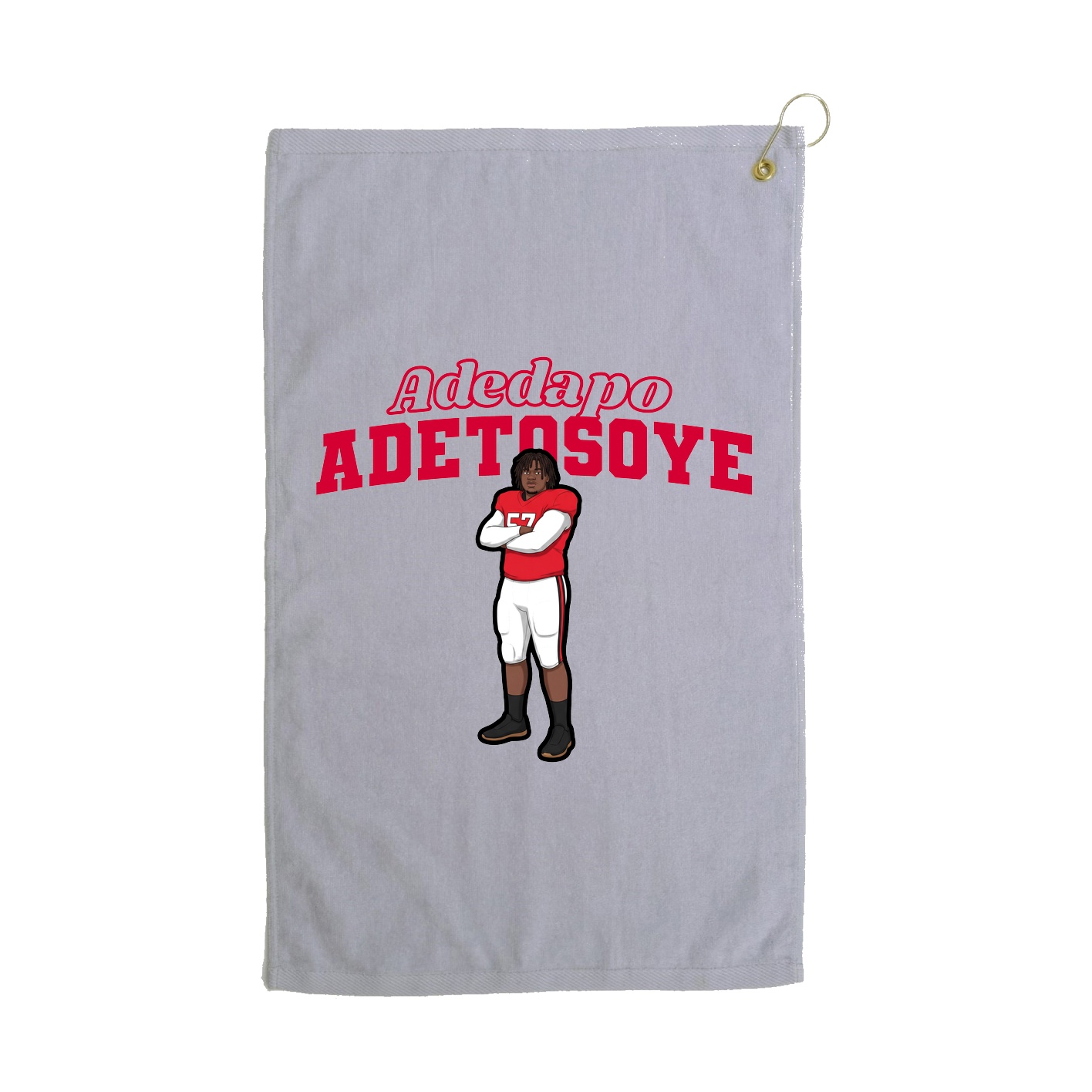 Golf Towel — Name Arch in Grey