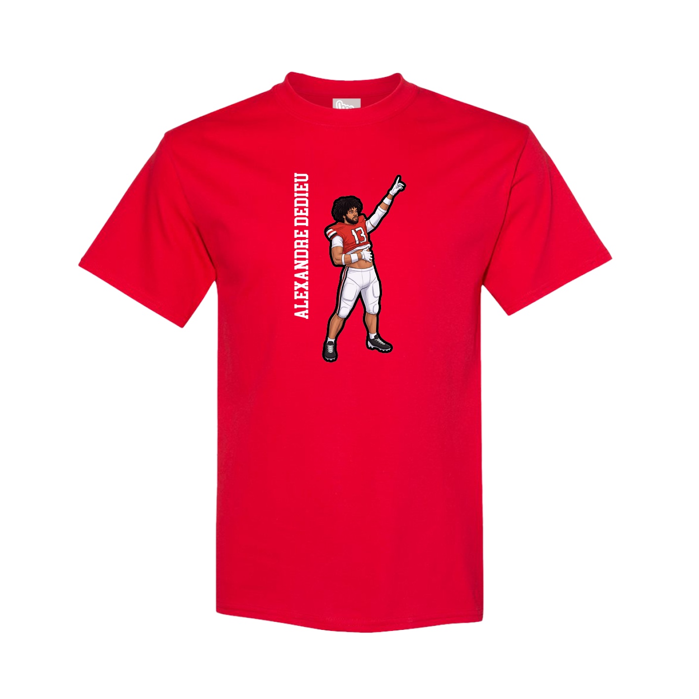 Youth Tee — Name Vertical in Red