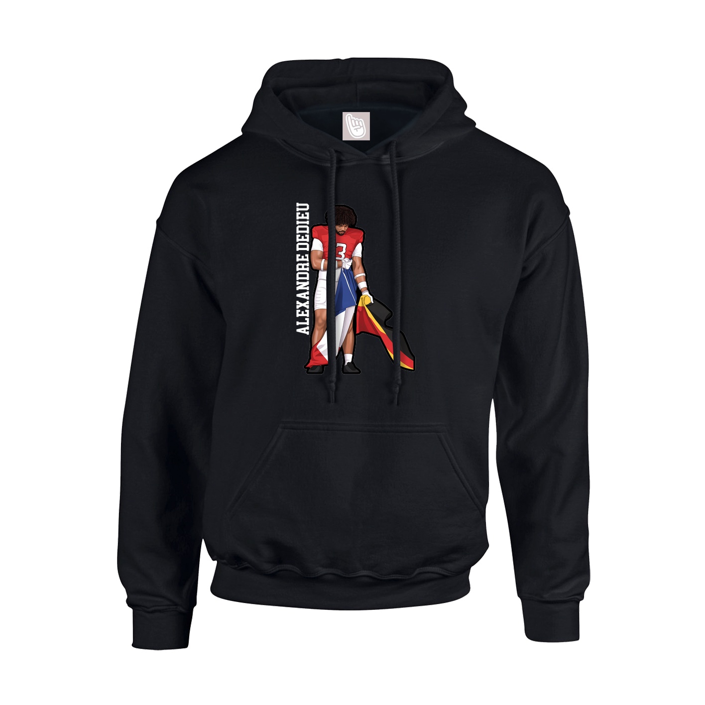 Youth Hoodie — Name Vertical in Black