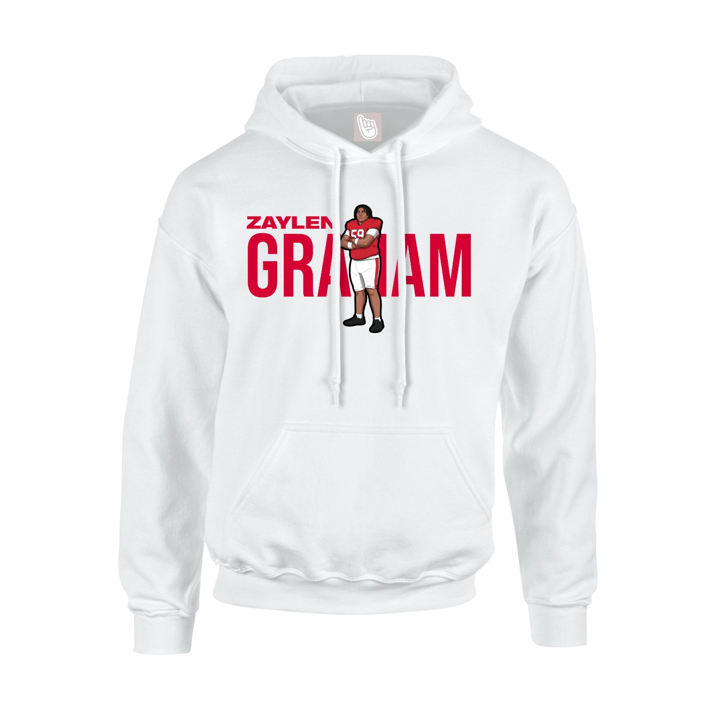Youth Hoodie — Player Name in White