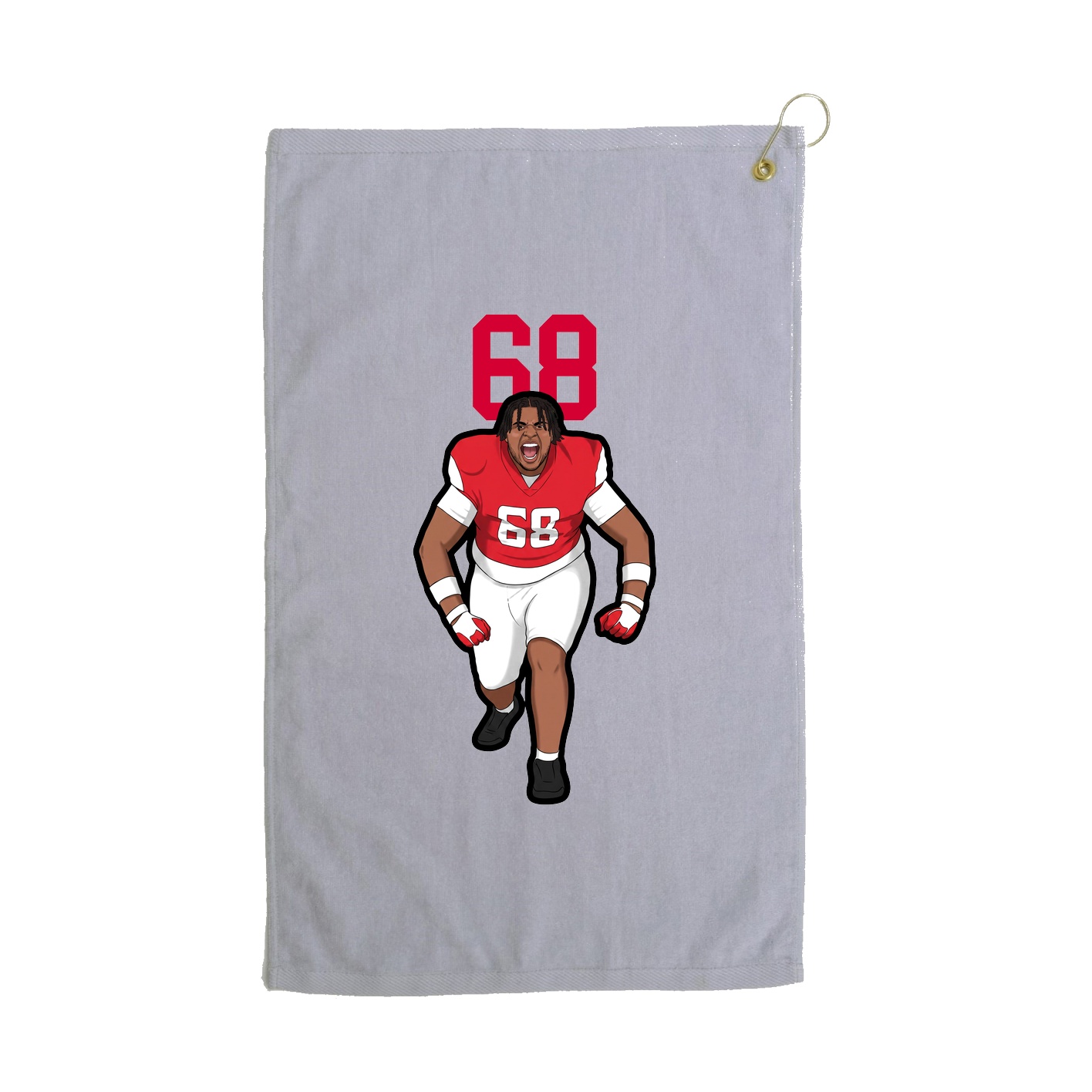 Golf Towel — Number Top in Grey