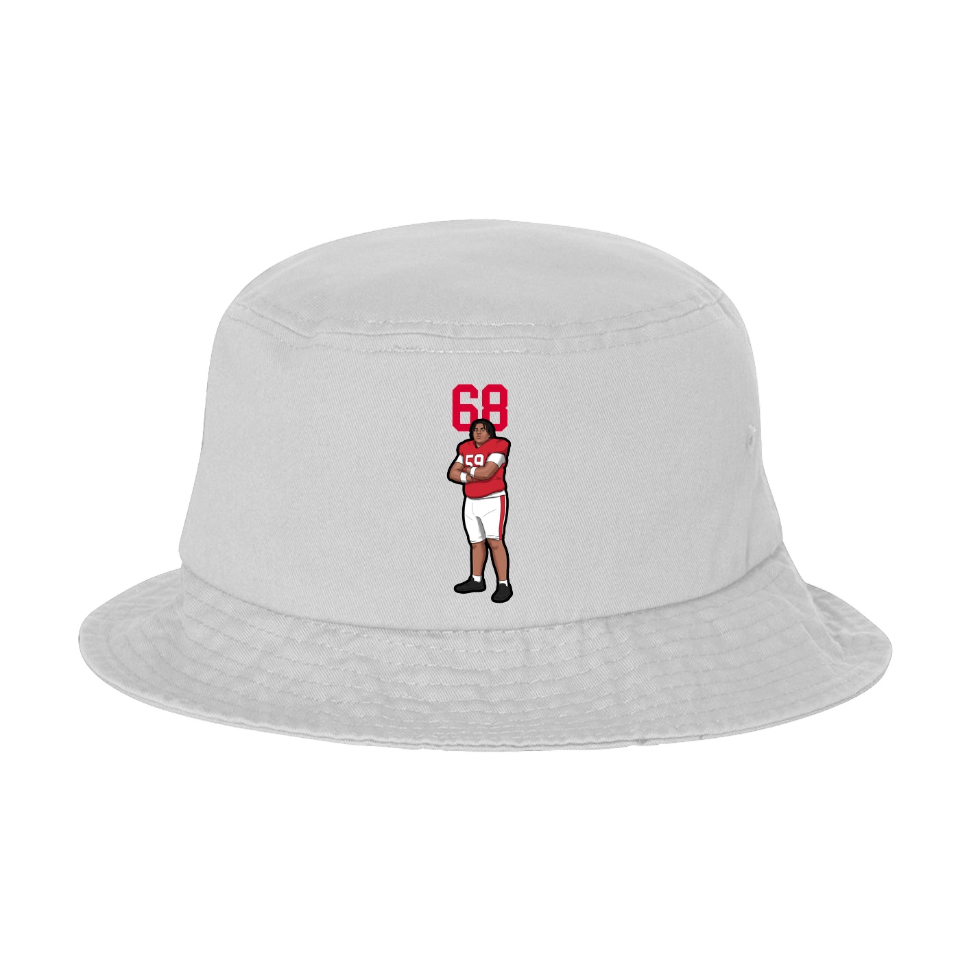 Bucket Cap — Number Top in White