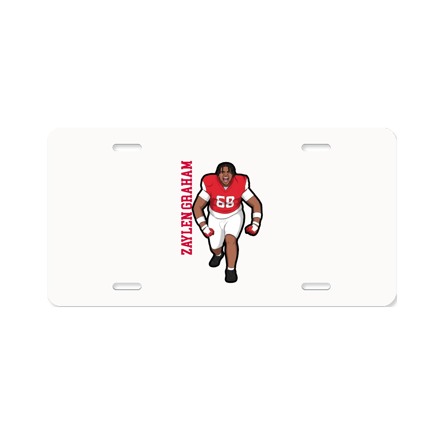 License Plate — Name Vertical in Classic