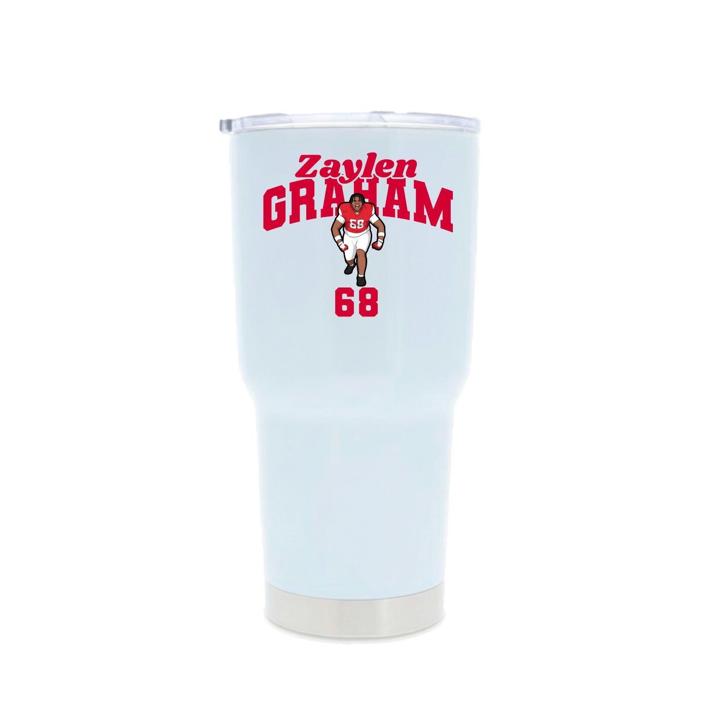 30oz Stainless Steel Tumbler — Signature Arch in White