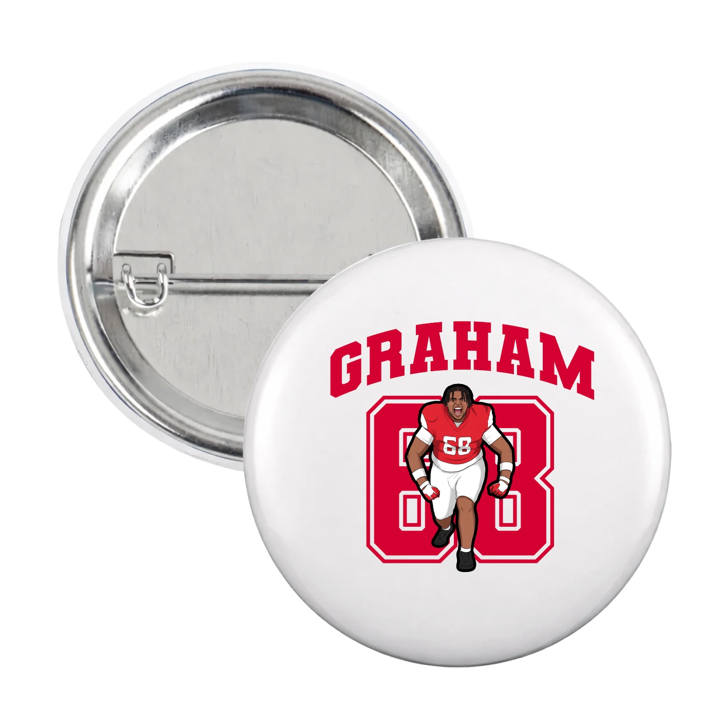 Game Day Button — Number in White