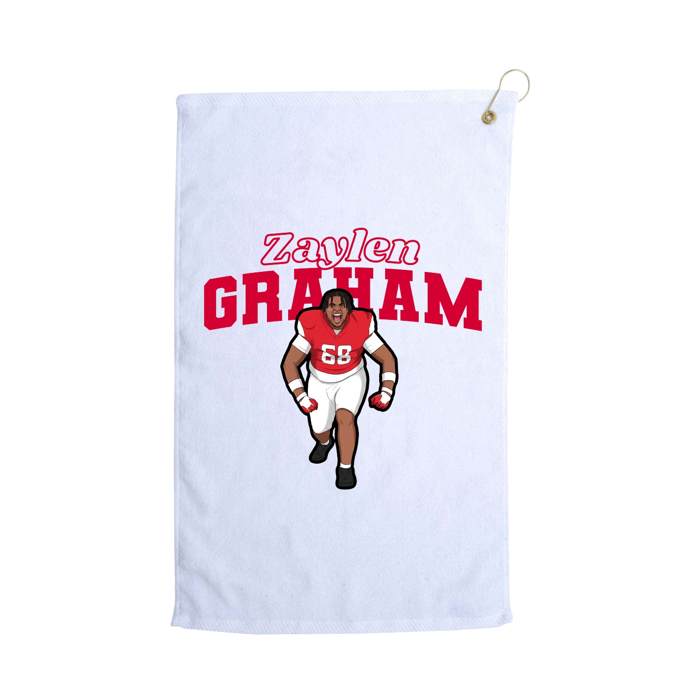 Golf Towel — Name Arch in White