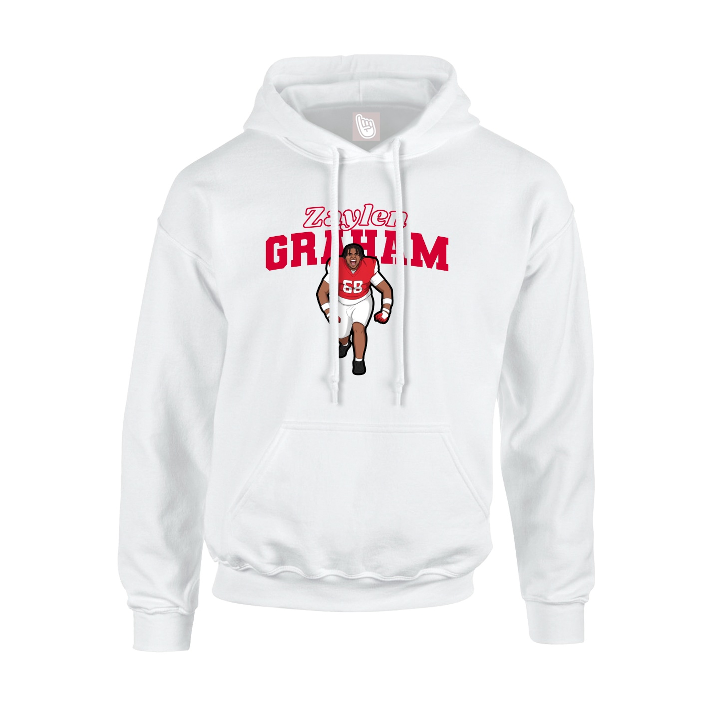 Hoodie — Name Arch in White