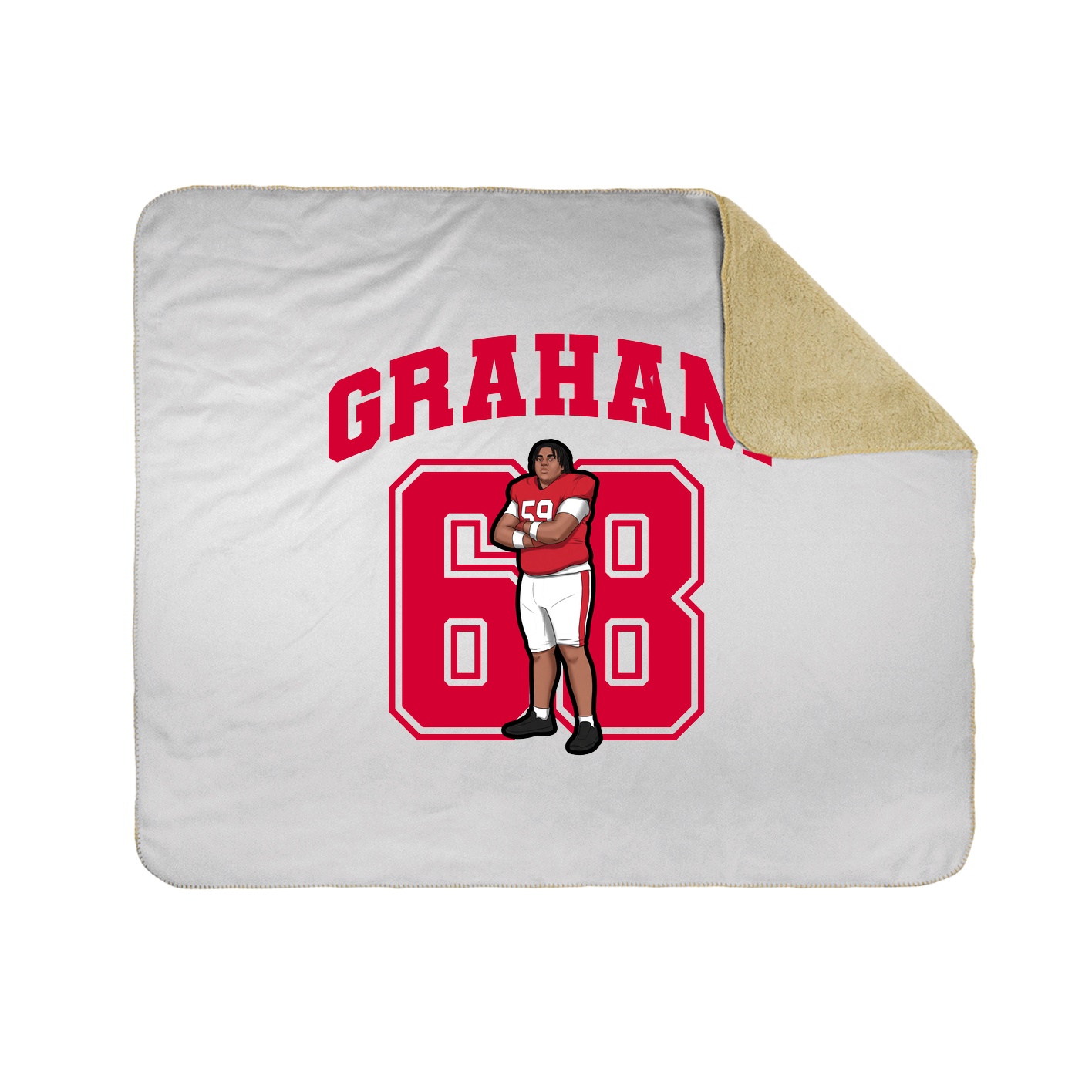 Throw Blanket — Number in White