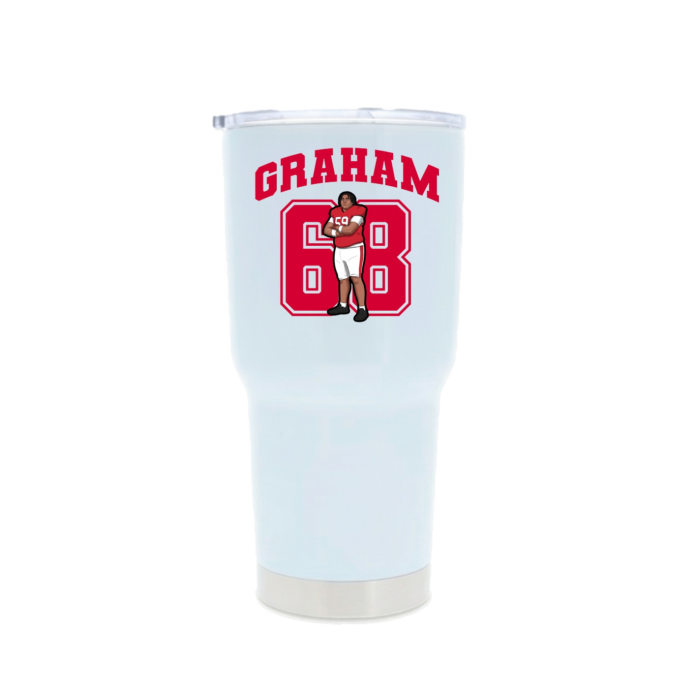 30oz Stainless Steel Tumbler — Number in White