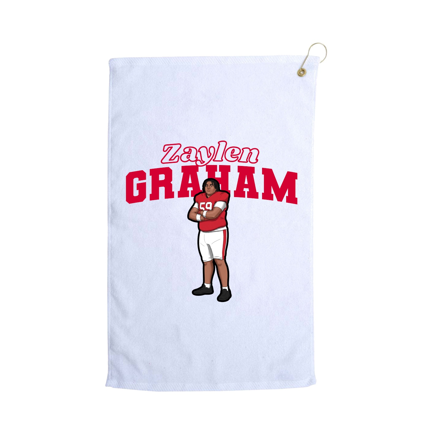 Golf Towel — Name Arch in White