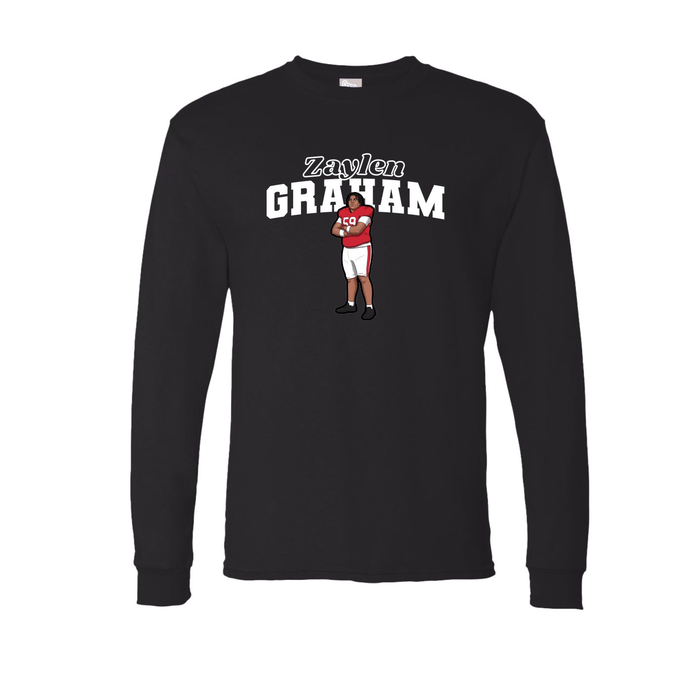 Long Sleeve Tee — Name Arch in Black
