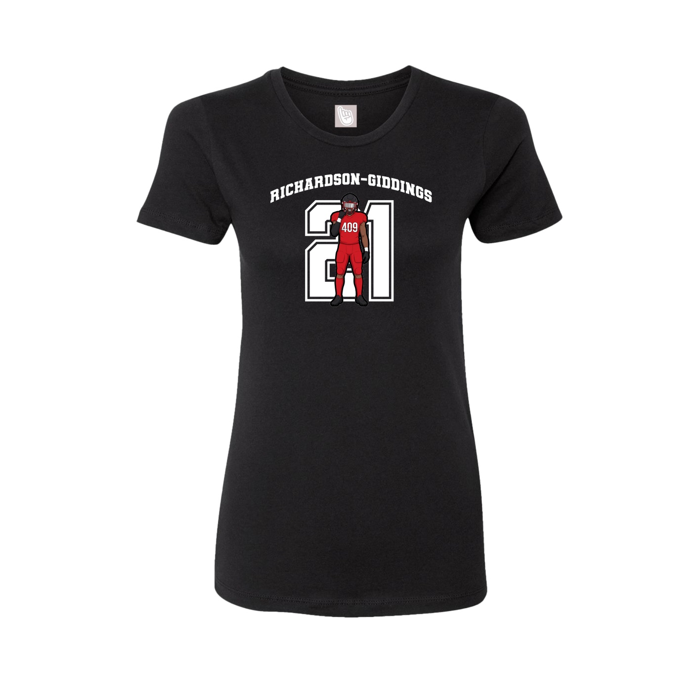 Fitted Women's Tee — Number in Black
