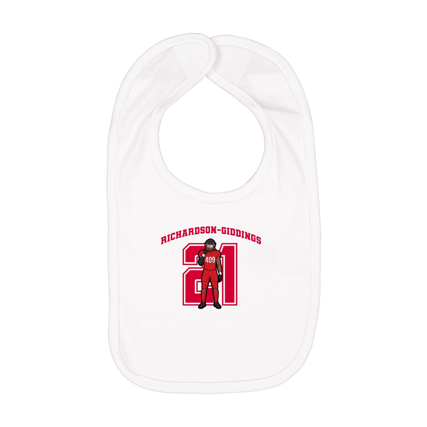 Infant Bib — Number in White