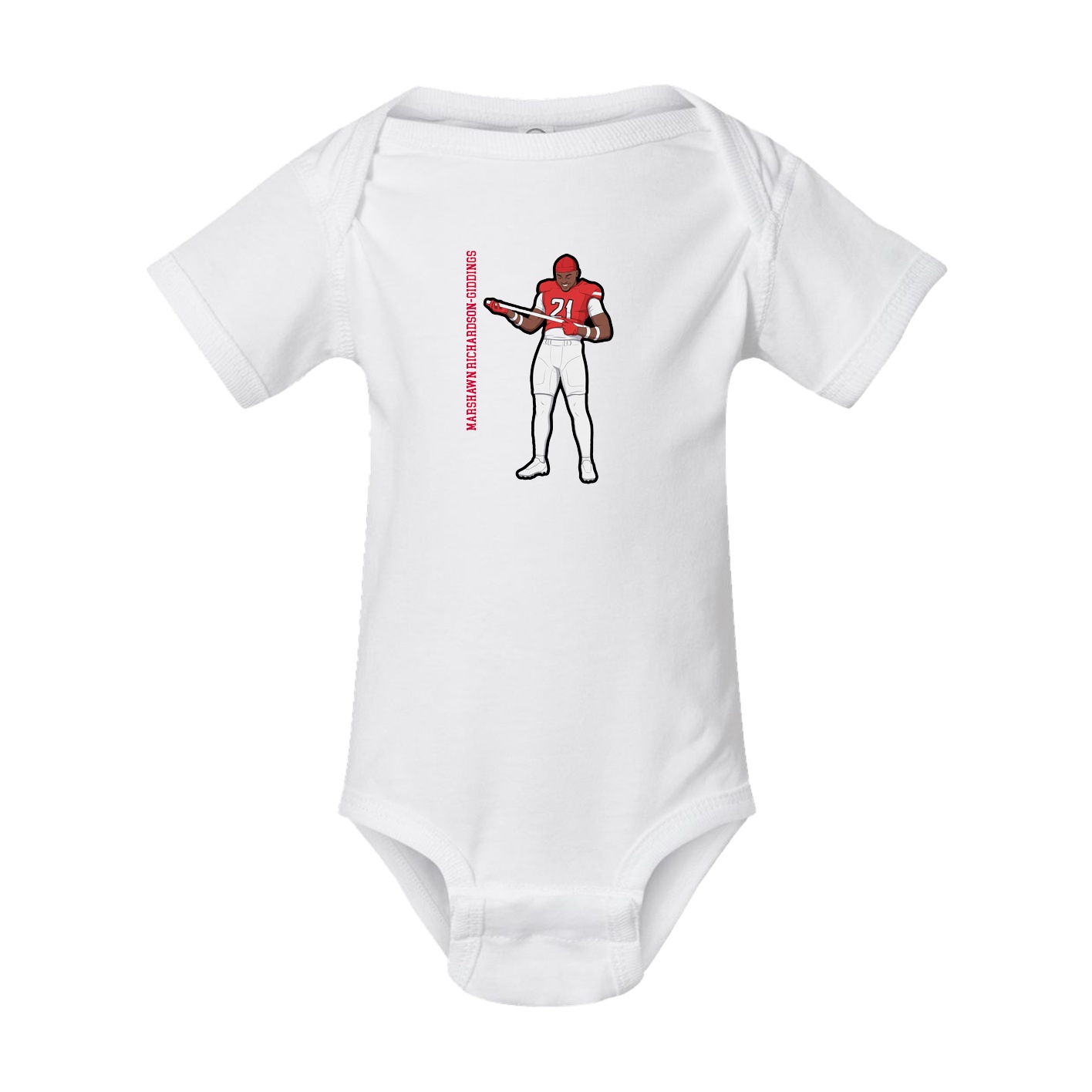 Baby Onesie — Name Vertical in White