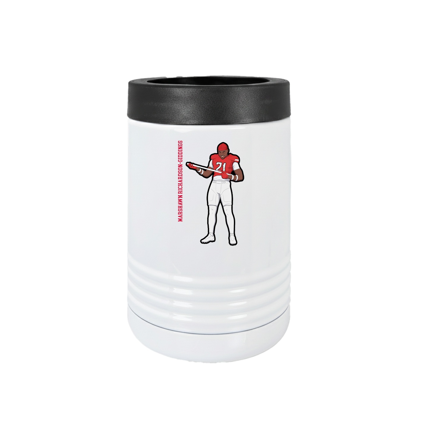 Beverage Holder — Name Vertical in White