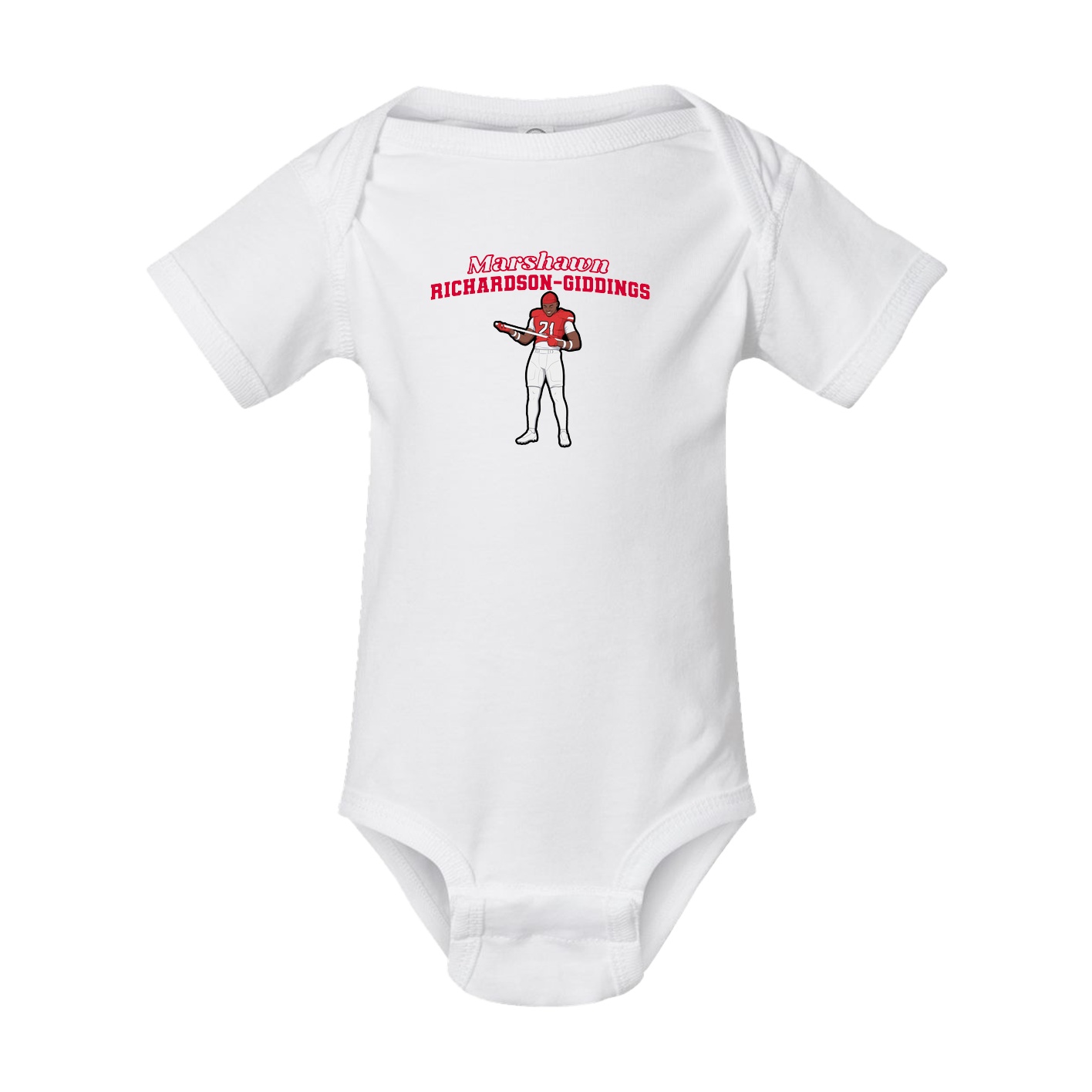 Baby Onesie — Name Arch in White
